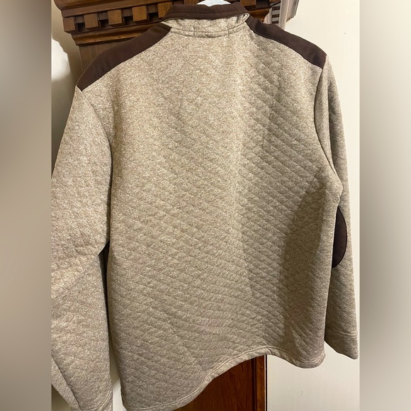 Men’s Cremiux quilted pullover with zipper and elbow patches. Medium. - Picture 2 of 4